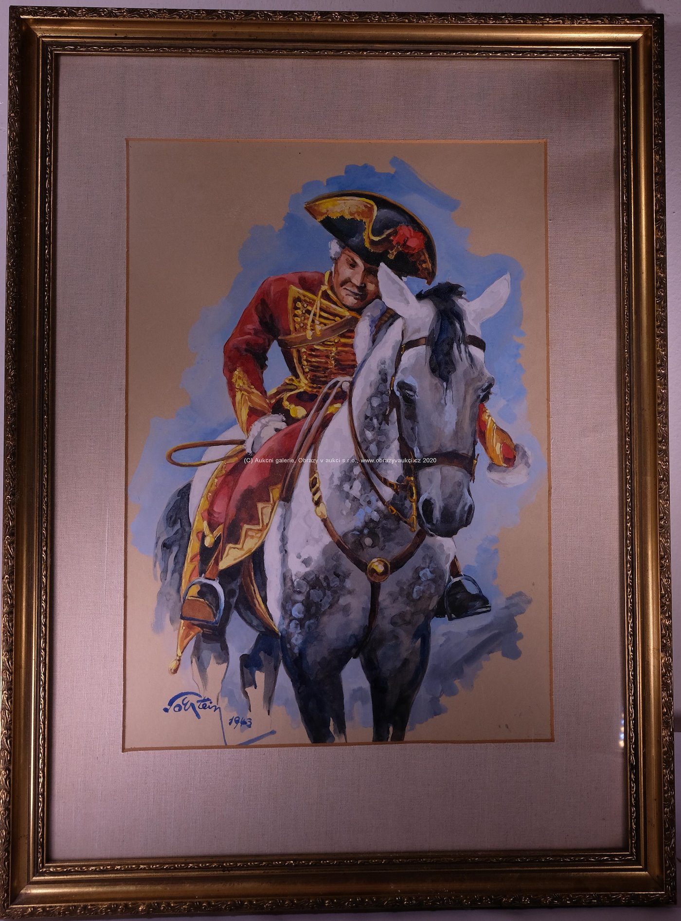signatura nečitelná - Generál na koni