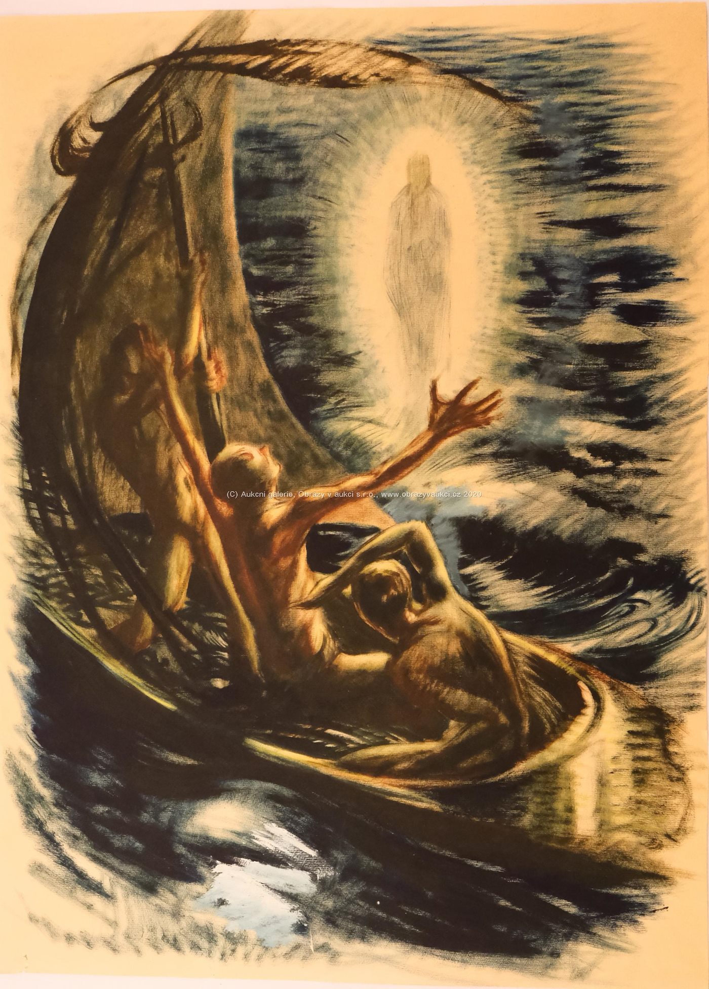vzadu přípis Plaschke - Zjevení na loďce