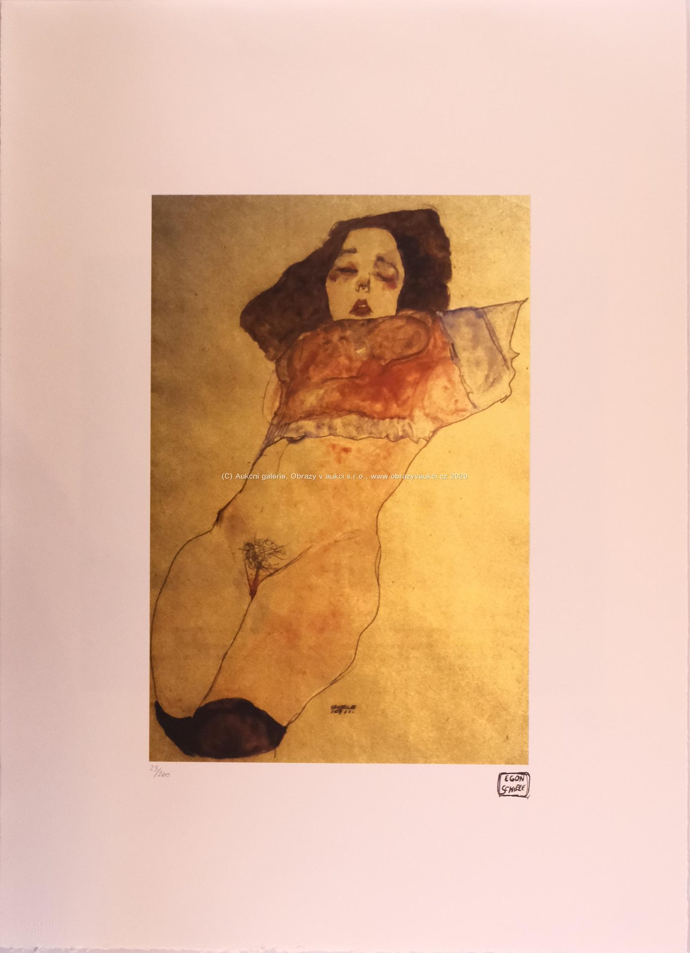 Egon Schiele - Spící akt