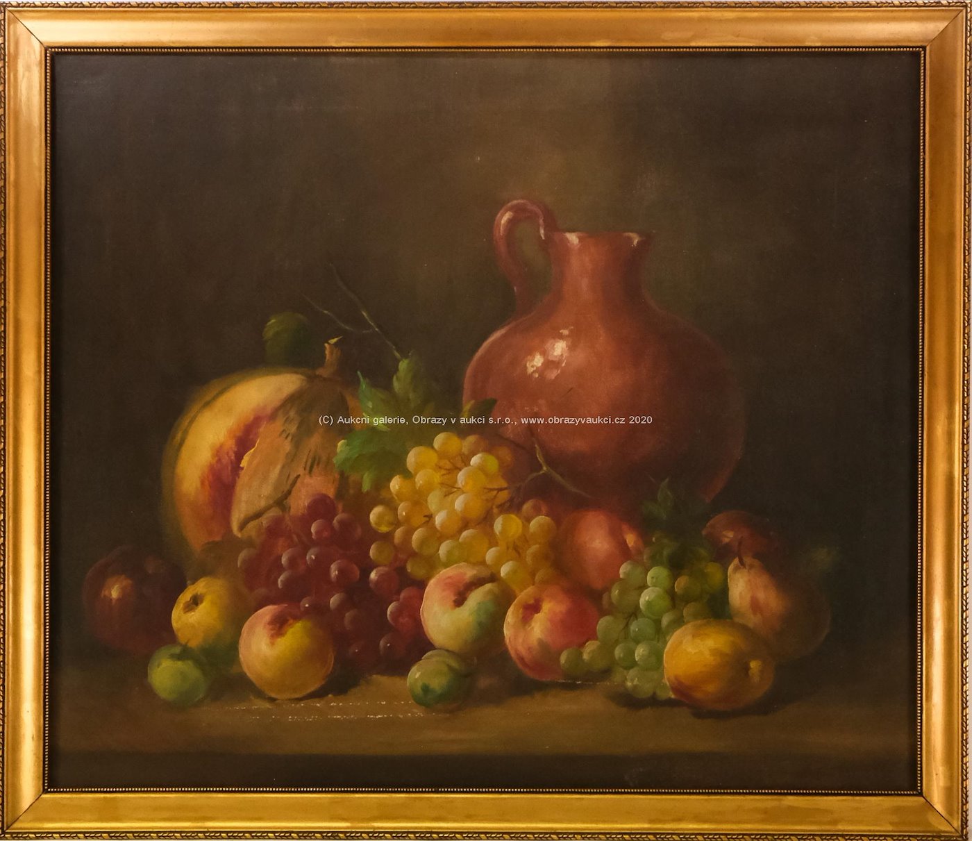 Gustav S. Maran - Zátiší s ovocem a džbánem