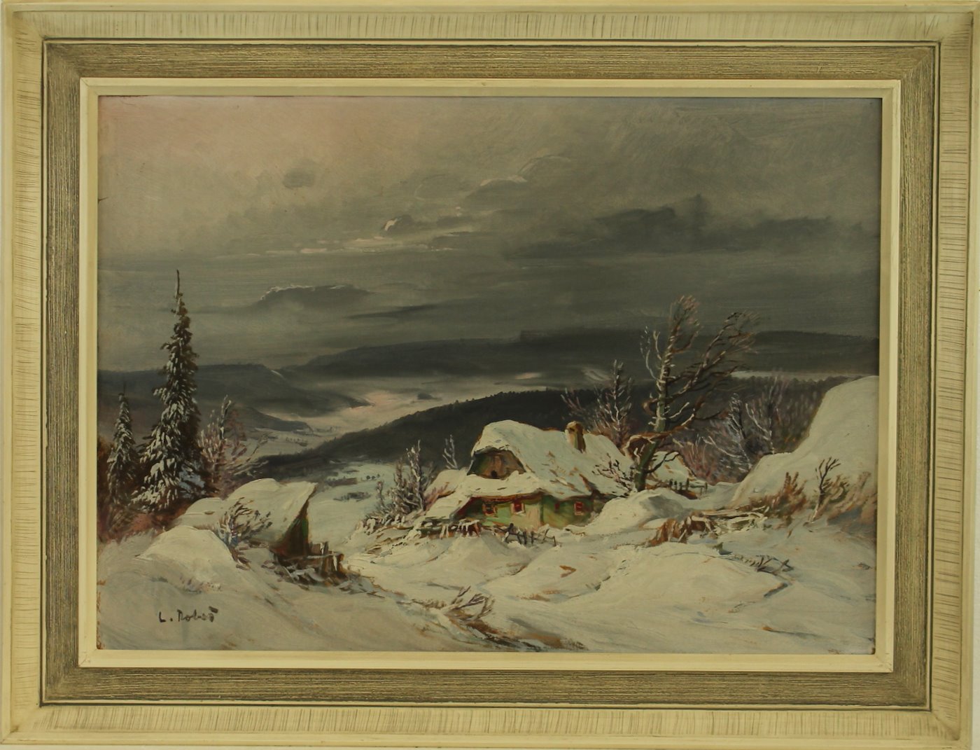 Ludvík Dobeš - Chalupa na horách v zimě