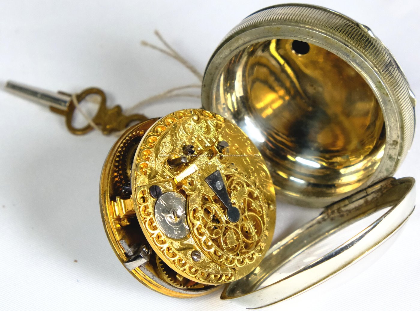 Fres Melly London - Barokní kapesní špindlové hodinky