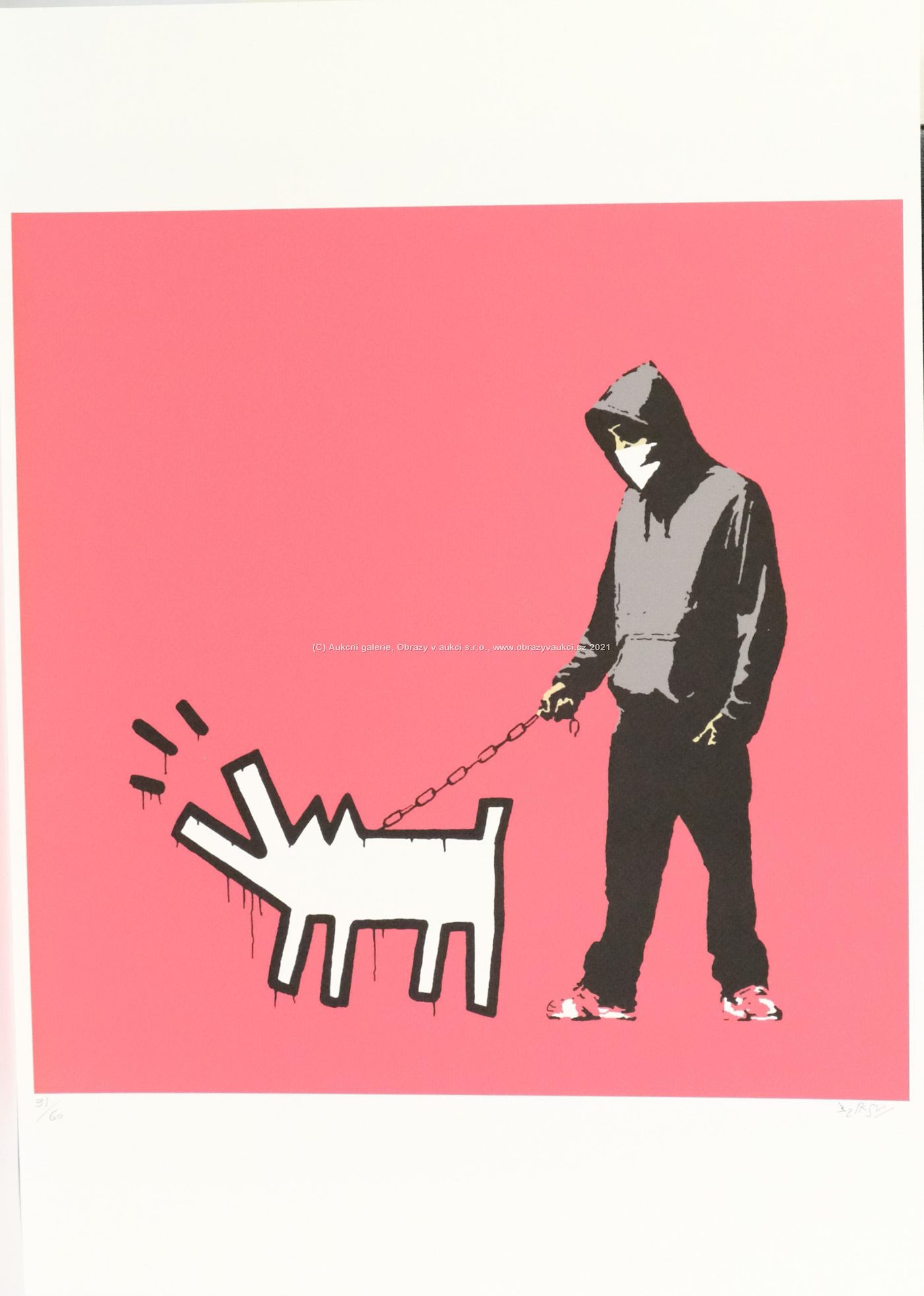 Banksy - Hoodie and Keith Haring Dog Red 