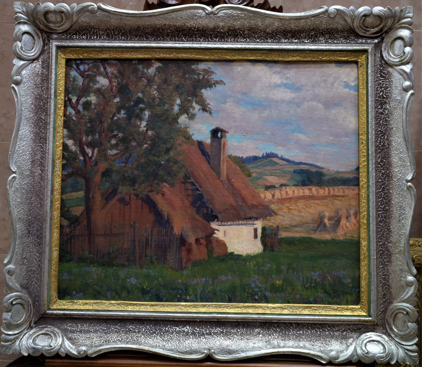 český malíř kolem roku 1920 - Vrbecká chalupa - Hrubá Vrbka Horňácko