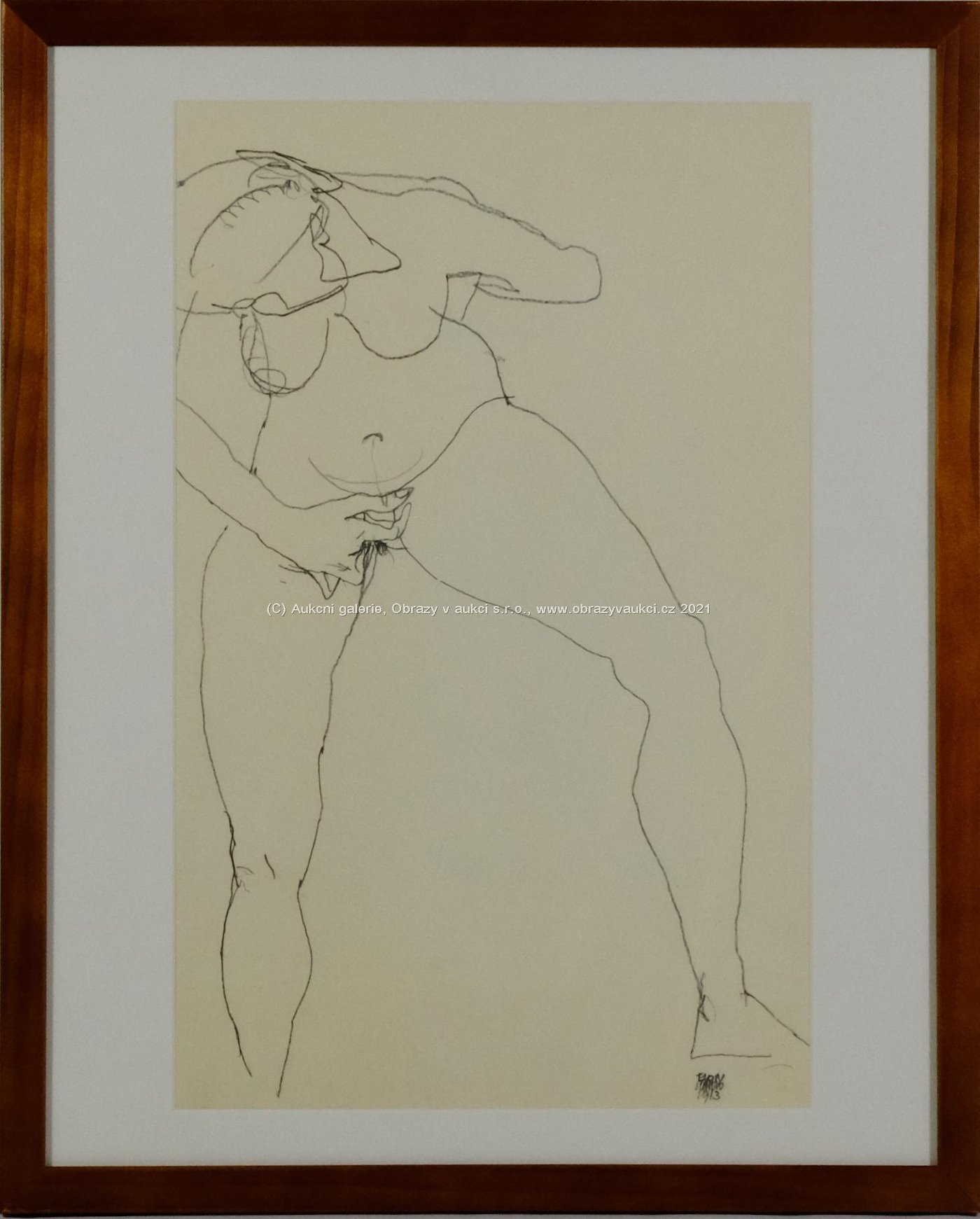 Egon Schiele - Stojící masturbující žena