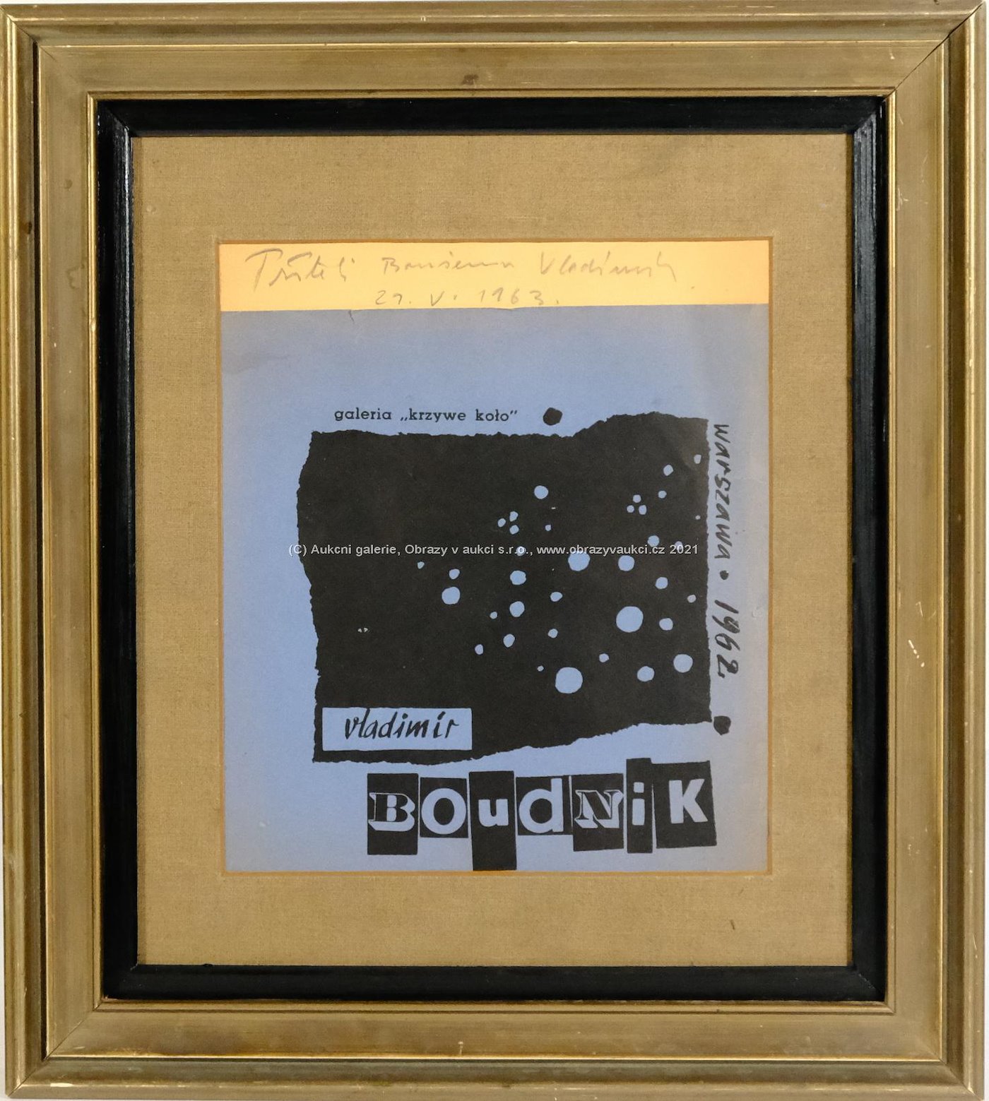 Vladimír Boudník - Autorský návrh na plakát k výstavě ve Varšavě 1962