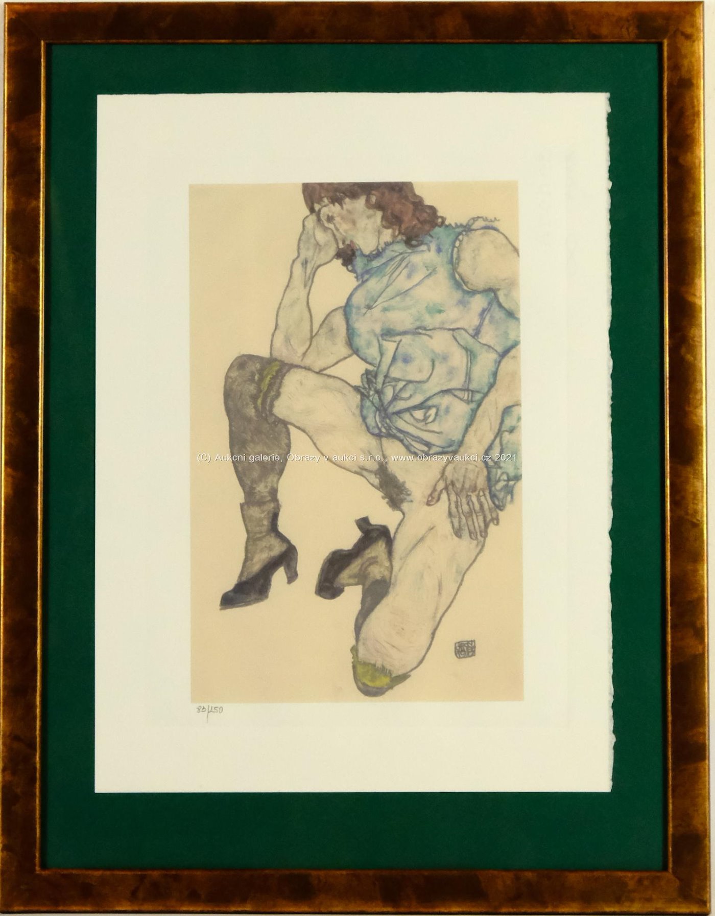 Egon Schiele - Kniendes Mädchen