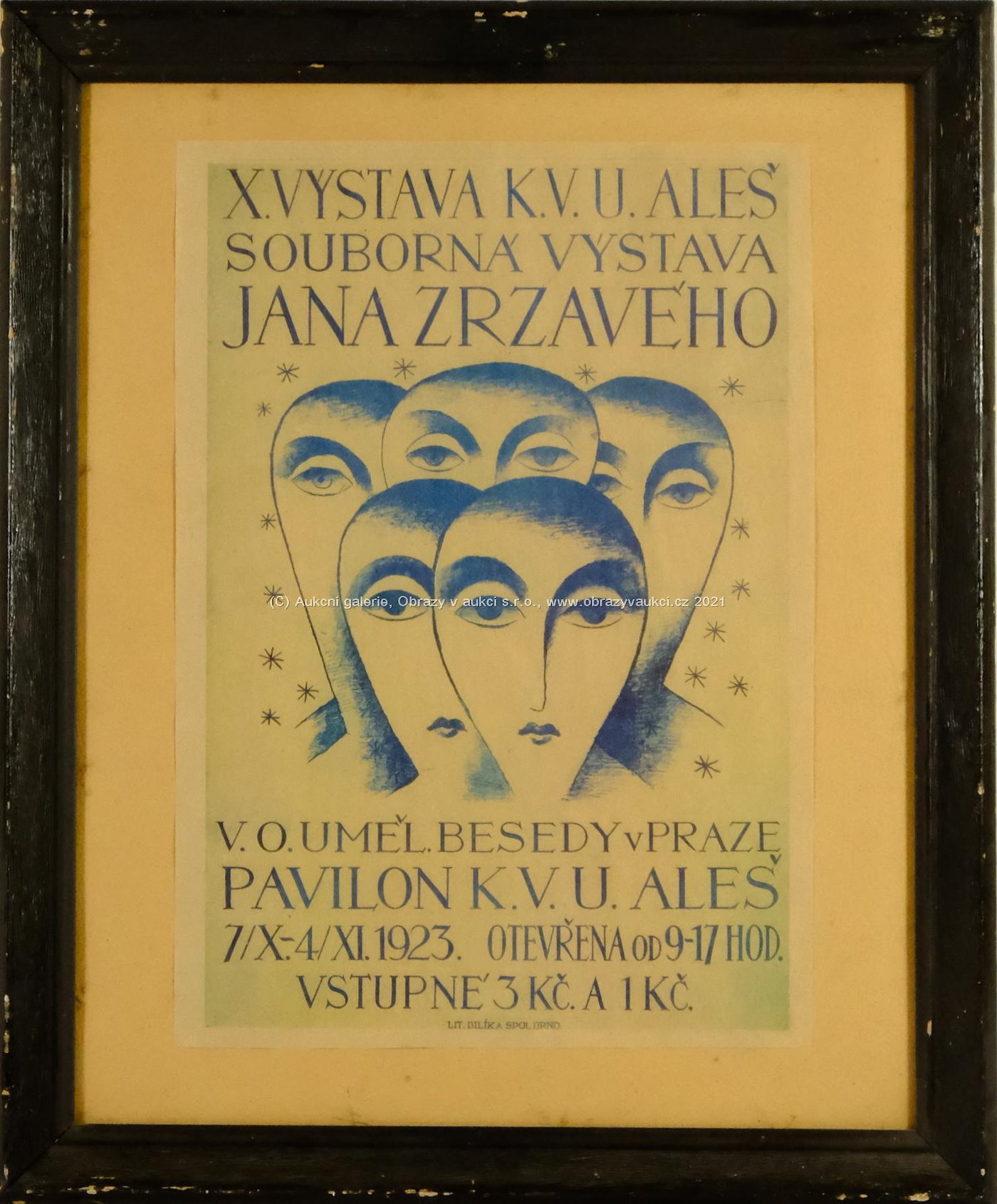 Jan Zrzavý - Plakát k X. výstavě K.V.U. Aleš Jana Zrzavého