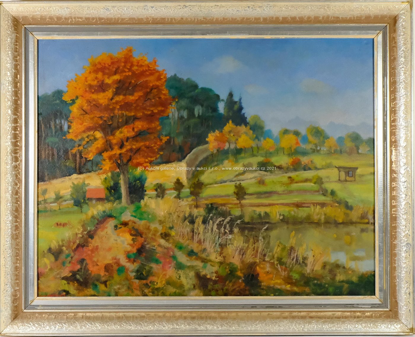 V. Formánek - Konvolut 2 obrazů - Podzim u rybníka a Zimní krajina s mlýnem