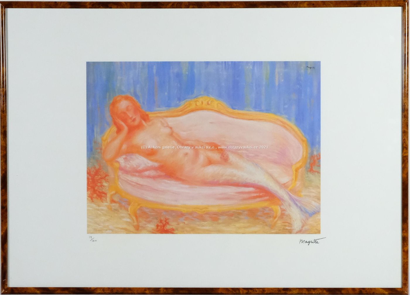 René Magritte - Mořská panna na sofa