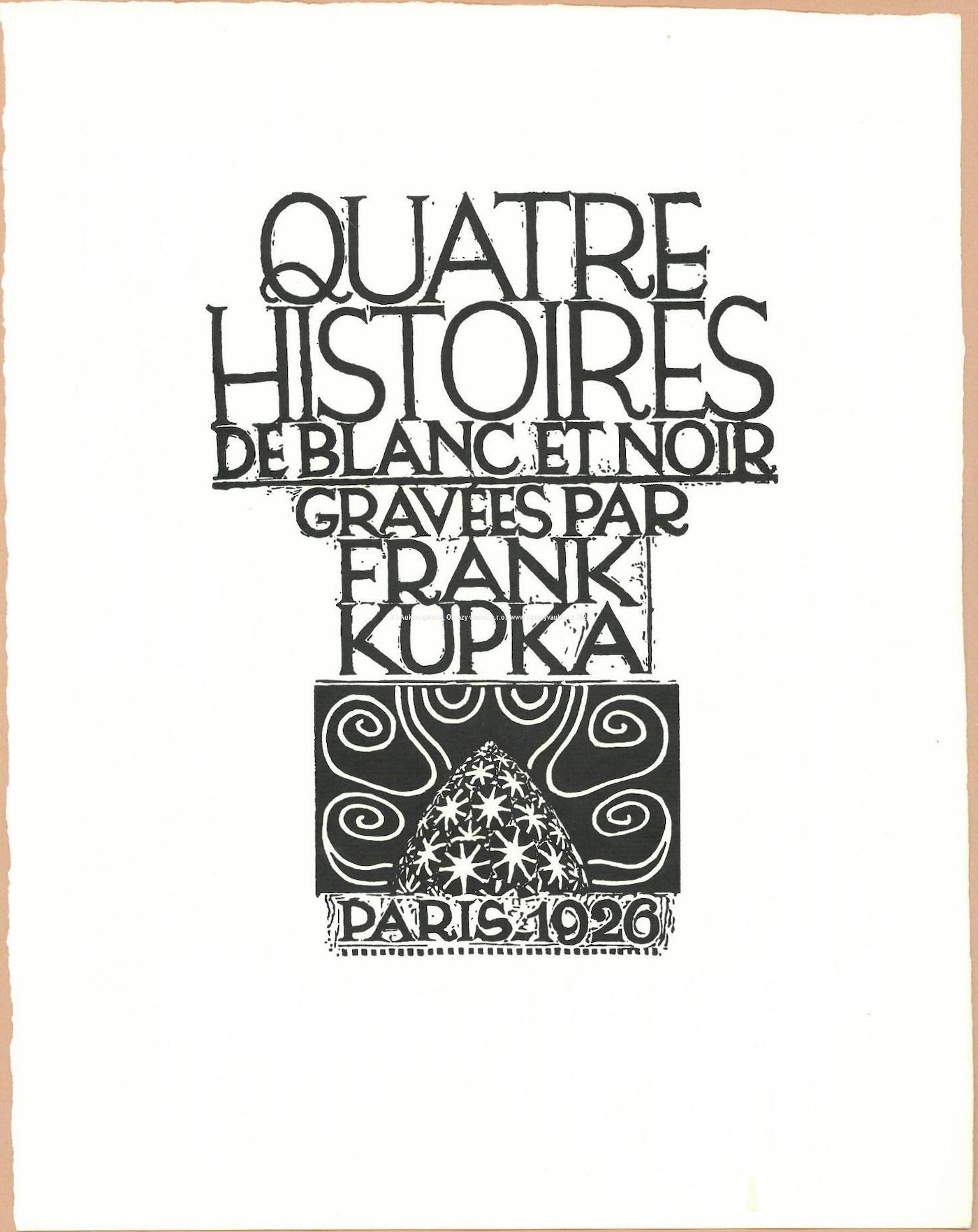 František Kupka - Quatre Histoires de blanc et noir (titulní list)