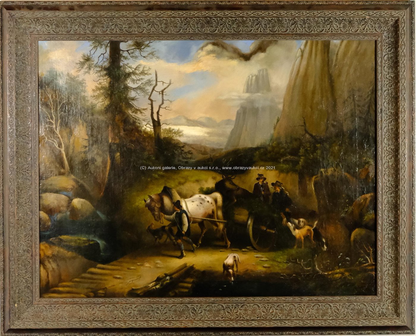středoevropský malíř 1. třetiny 19. století - Na cestě z lovu