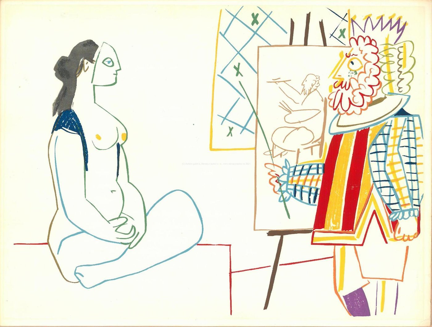 Pablo Picasso - Renesanční malíř a nahá modelka s maskou
