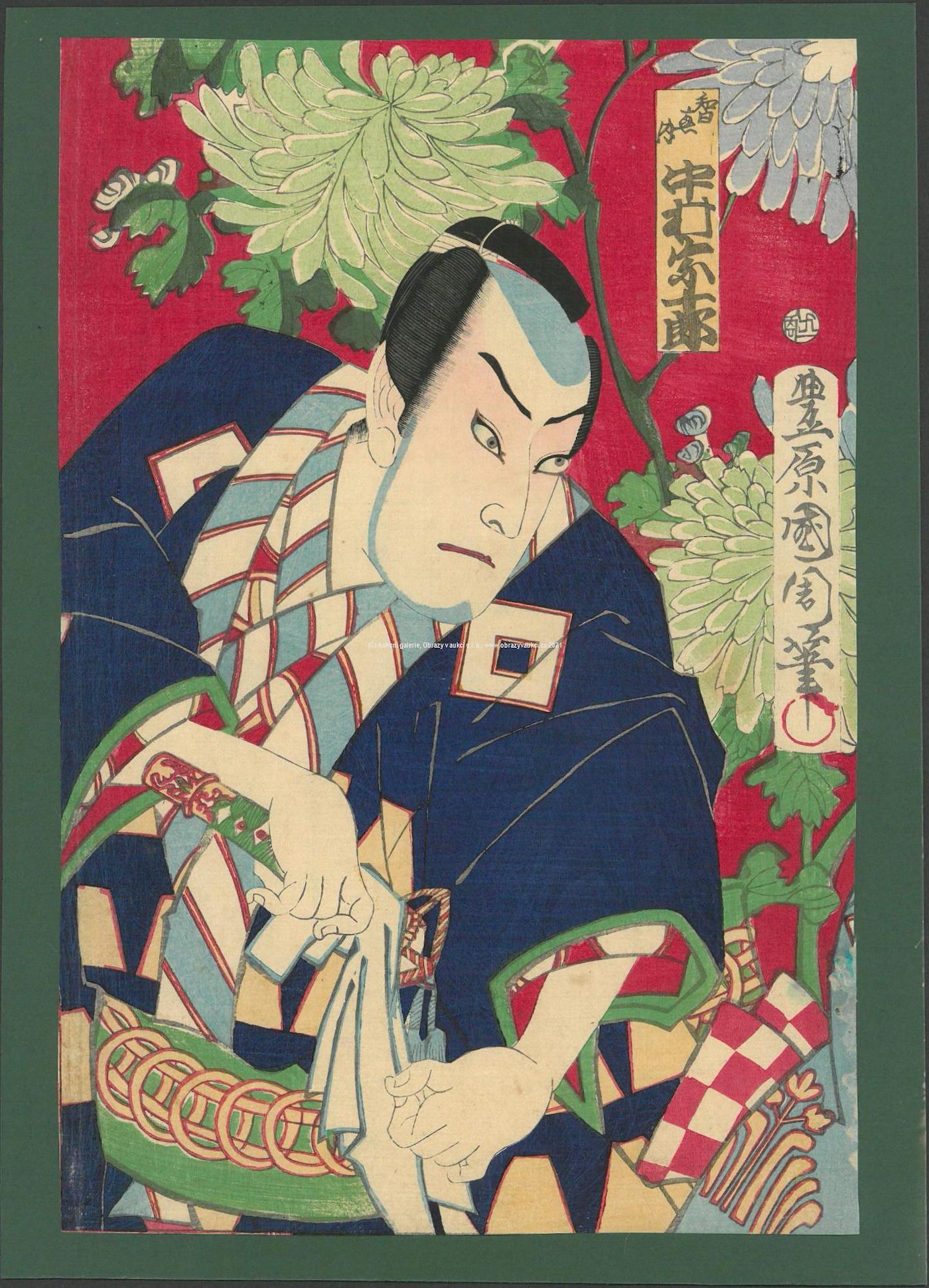 Kunichika - Samuraj a chryzantémy
