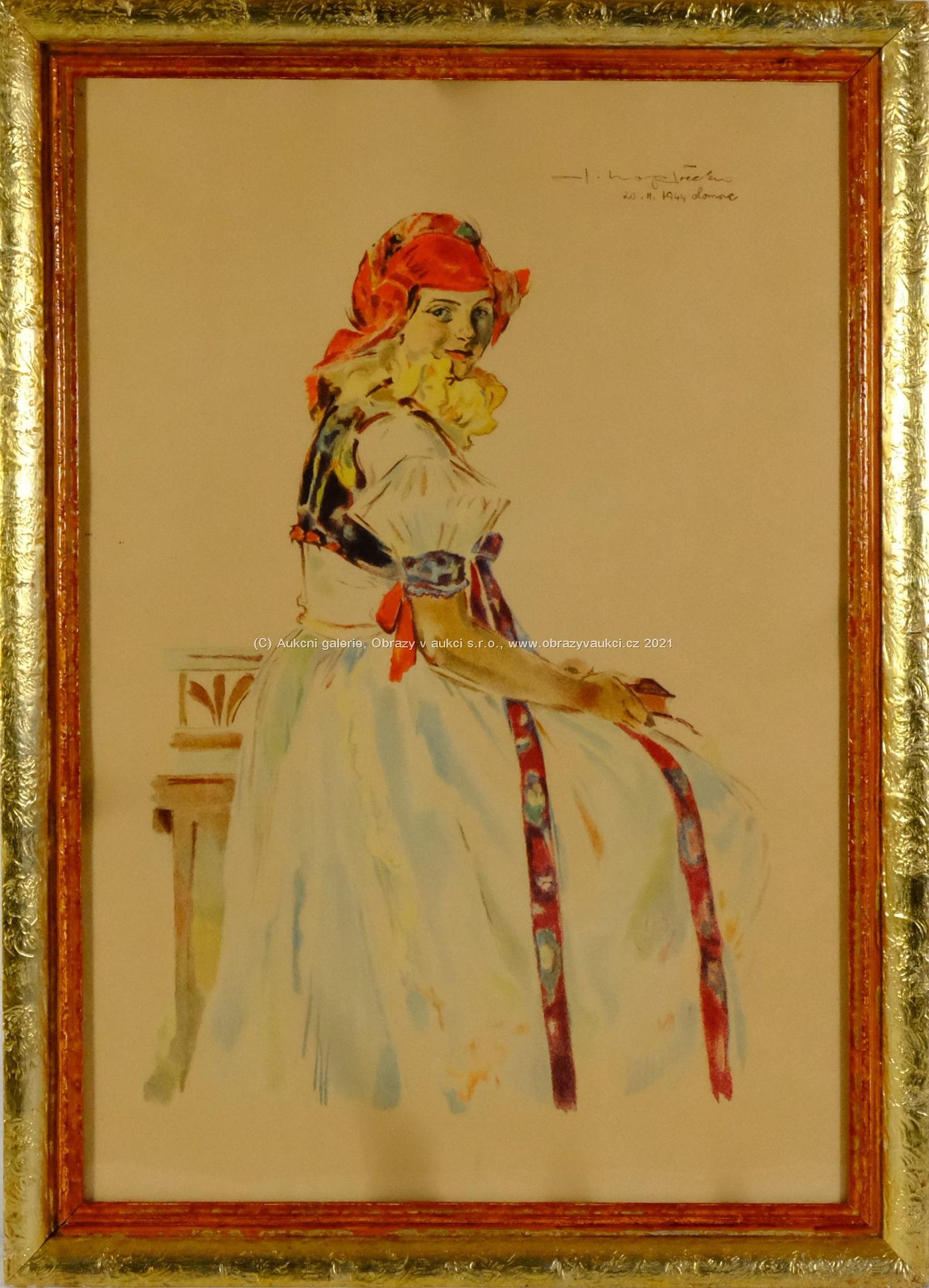František Hoplíček - Žena v hanáckém kroji