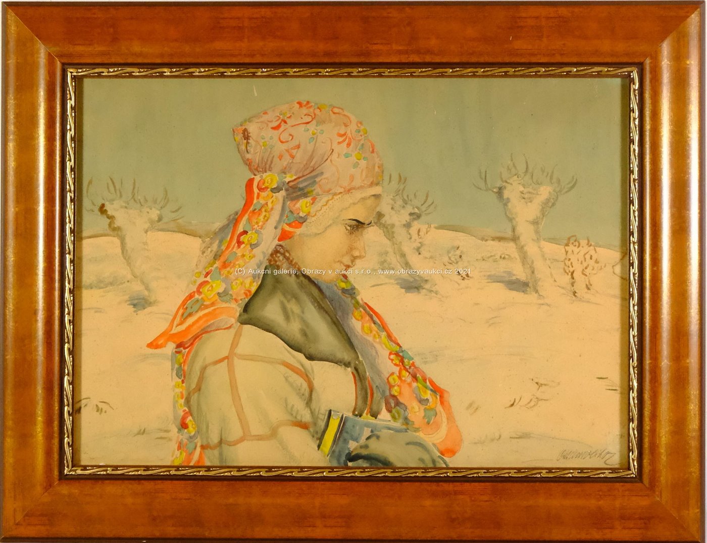 Otto Molitor - Portrét dívky v zimním kroji
