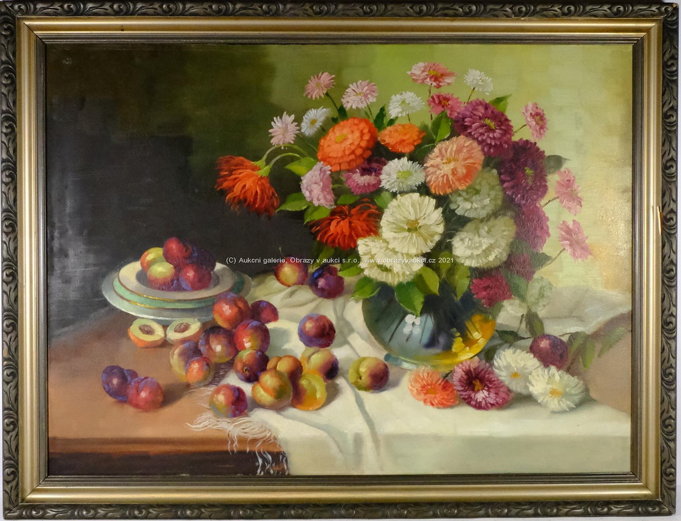 K. Drögsler - Zátiší s květinami a ovocem