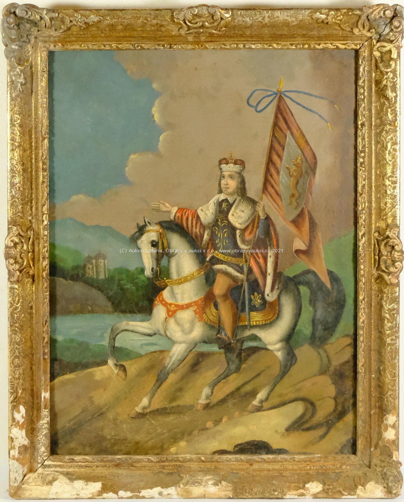 středoevropský malíř 19. století - Panovník na koni