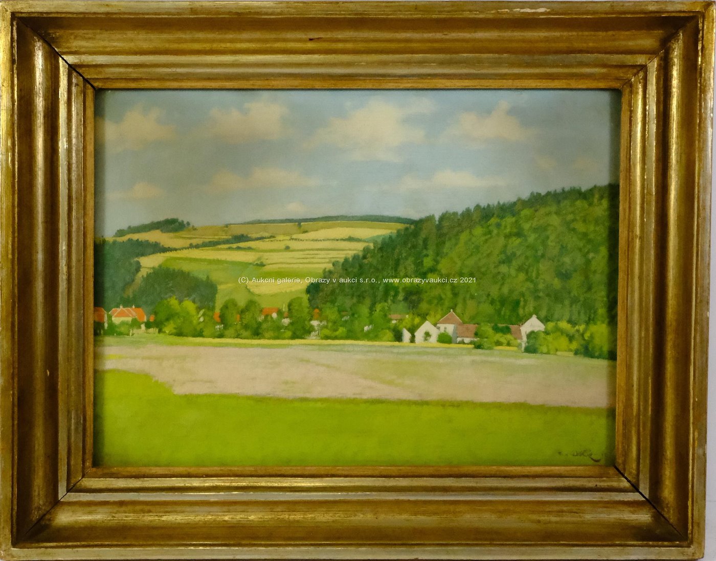 František Xaver Diblík - Letní krajina s domy