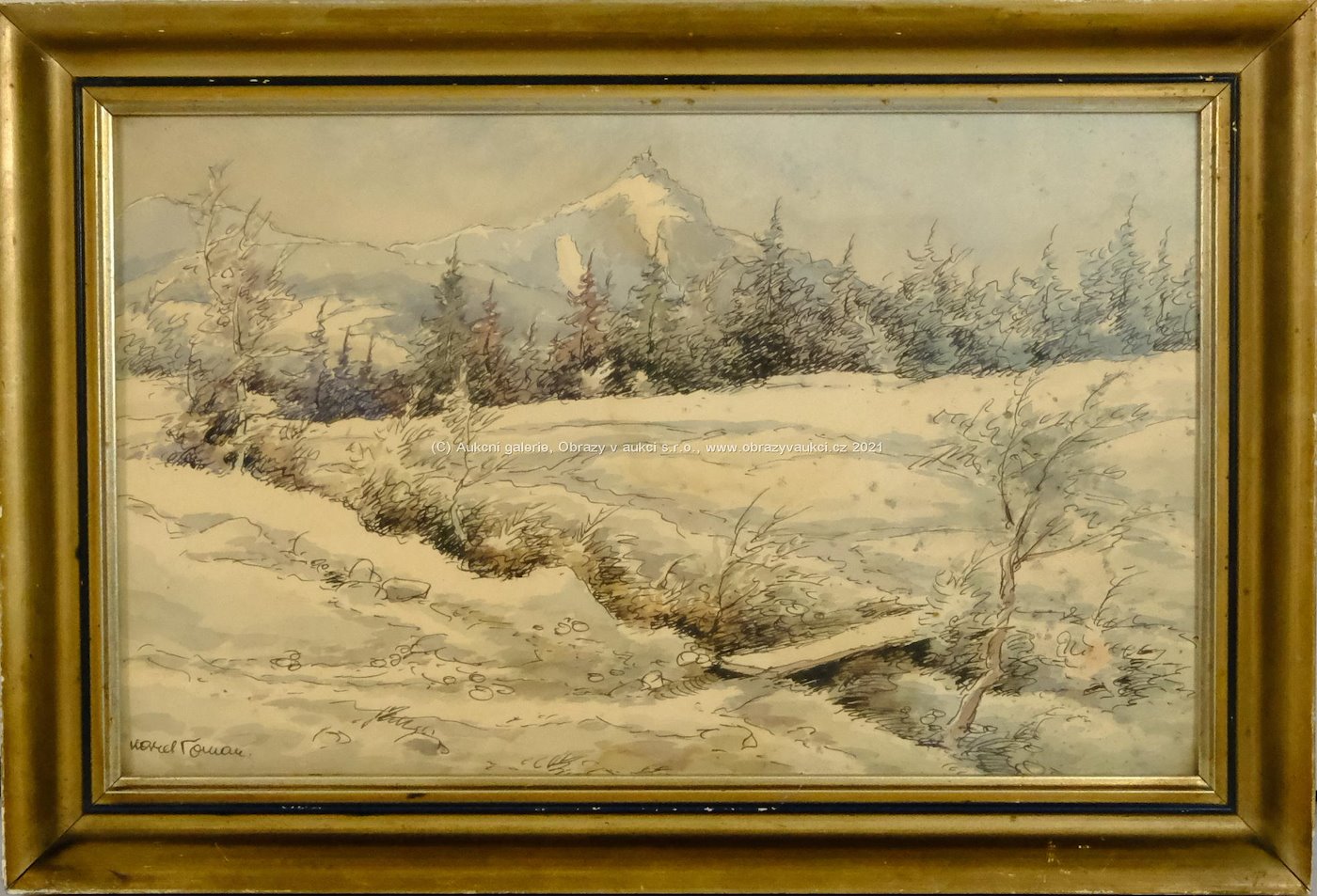 Karel Toman - Horská krajina pod sněhem