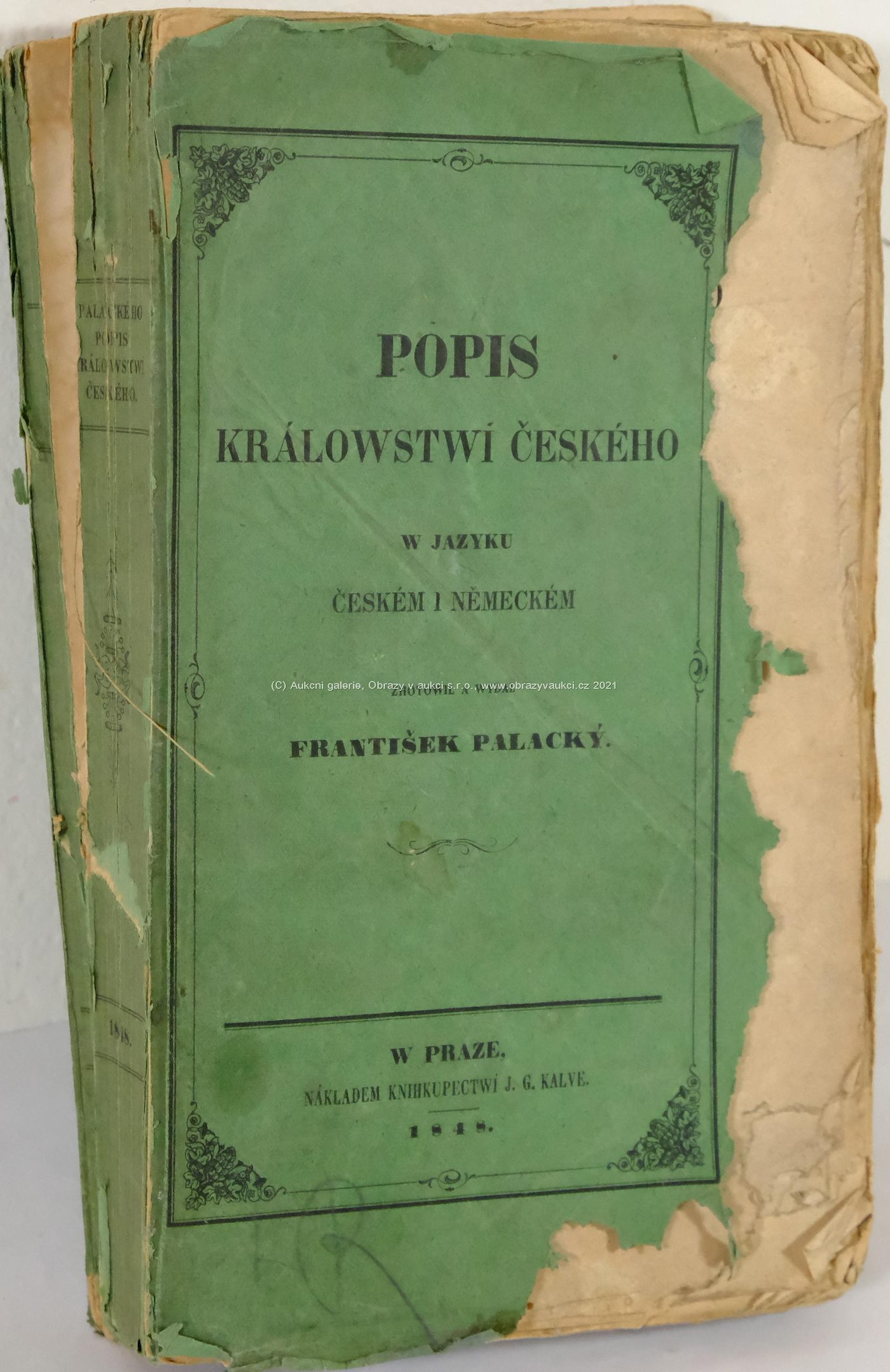 František Palacký - Popis Králowstwí českého čili podrobné poznamenání wšech dosawadních krajůw, panstwí, statkůw, měst...