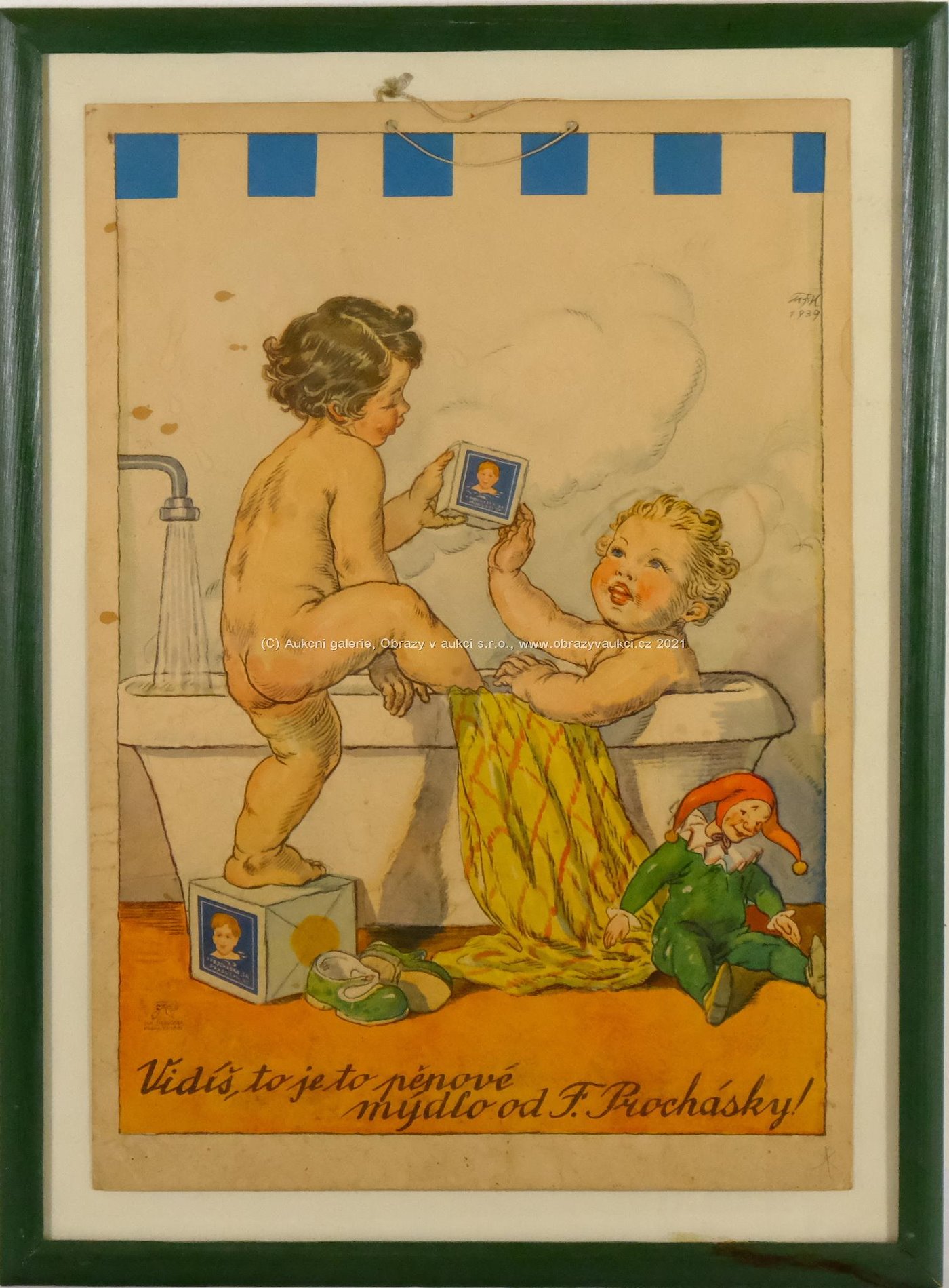 Marie Fischerová - Kvěchová - Vidíš, to je to pěnové mýdlo - Reklamní leták firmy F. Procháska na mýdlo, 1939