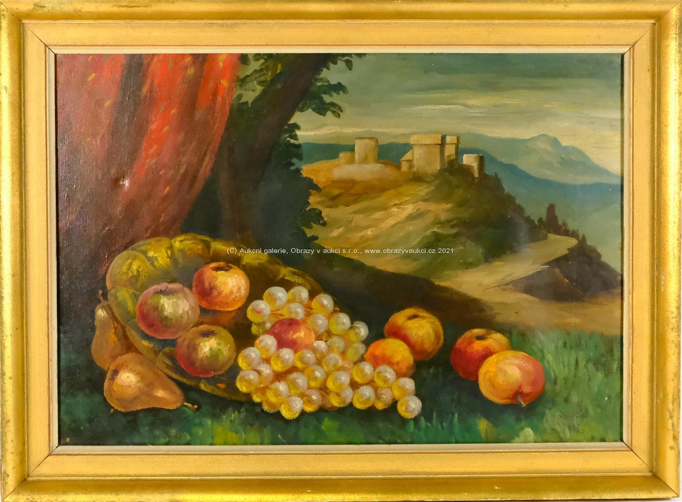 Gustav S. Maran - Ovocné zátiší v trávě