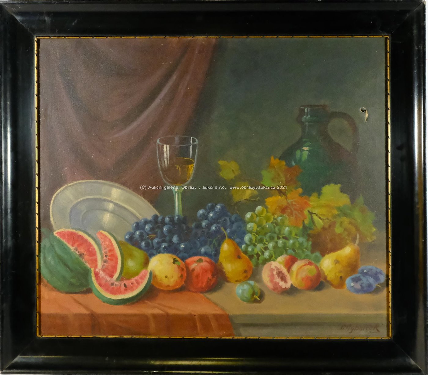 Rudolf Rybníček - Zátiší s ovocem a číší