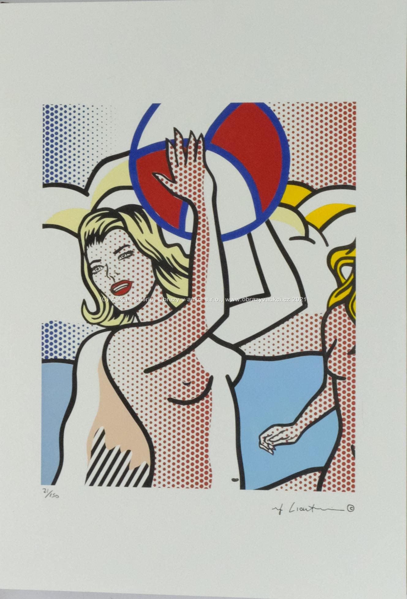 Roy Lichtenstein - Blondýnka s míčem