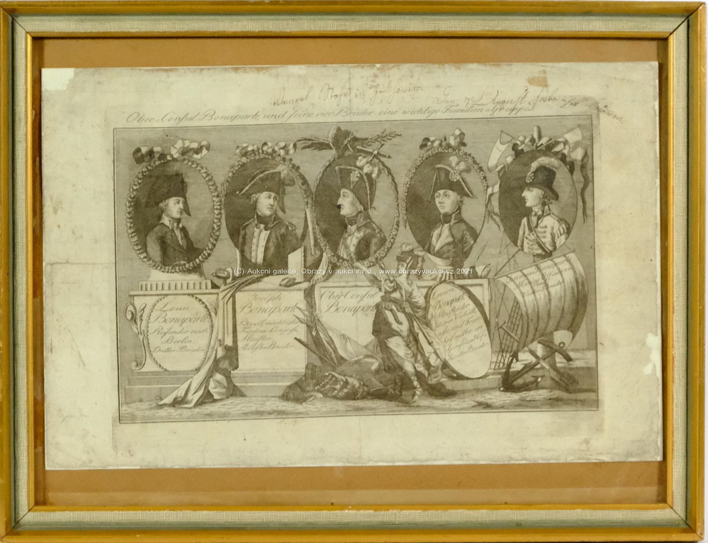 nesignováno - První konzul Napoleon Bonaparte a jeho čtyři bratři