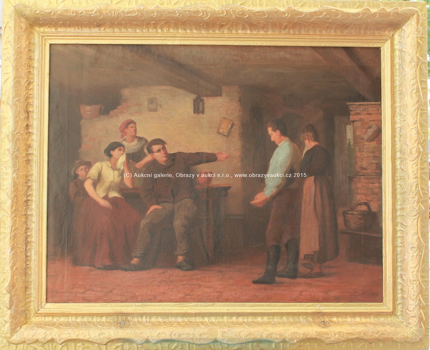 neznámý český malíř konce 19. století - Ve světnici
