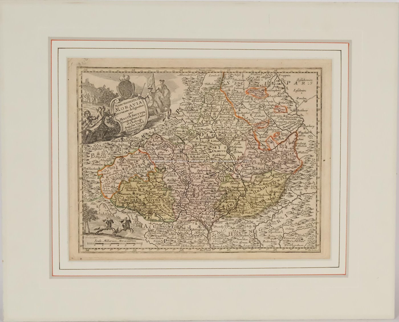 Matheus Seutter - Mapa Moravy - Marchionatus Moravia