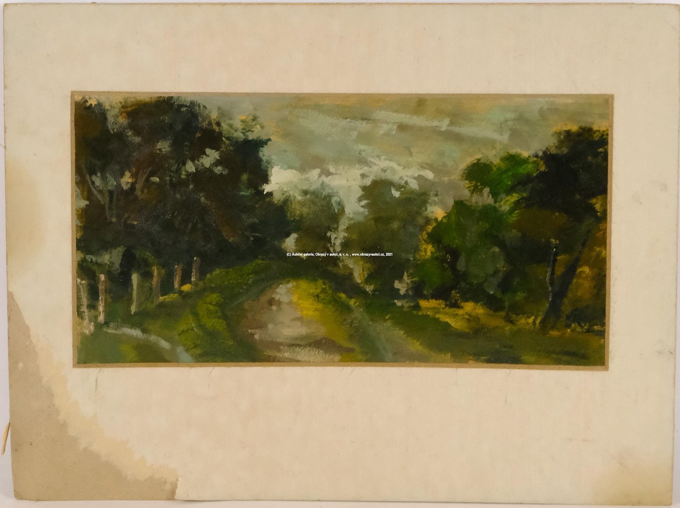 maďarský malíř 1. pol. 20. století - Krajina se stromy