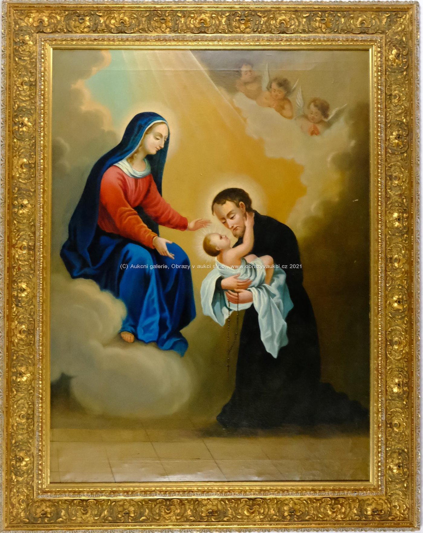 středoevropský malíř 19. století - Sv. Stanislav Kostka s dítětem v náručí
