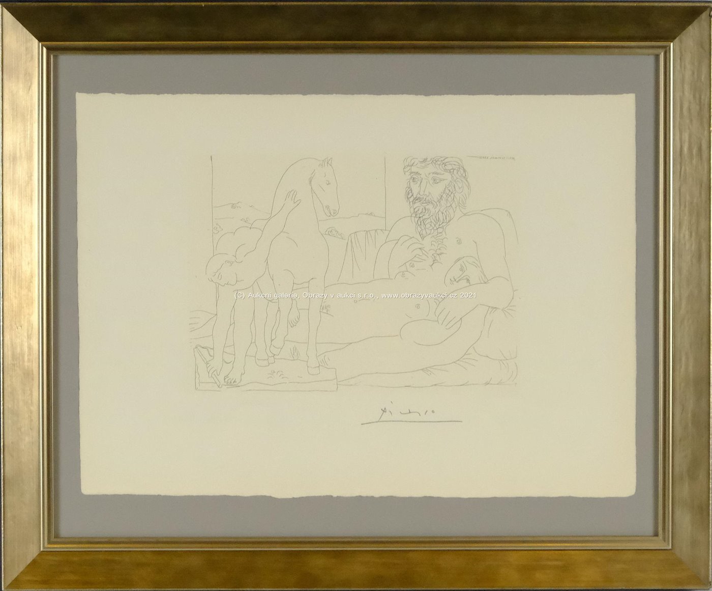 Pablo Picasso - Le repos du sculpteur devant le jeune cavalier 