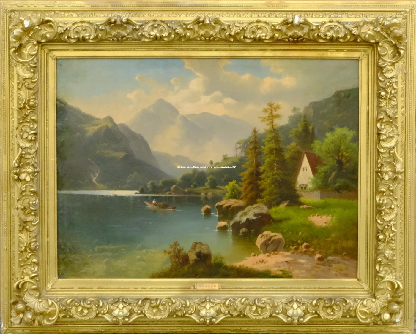 H. Moser - Alpská krajina s jezerem