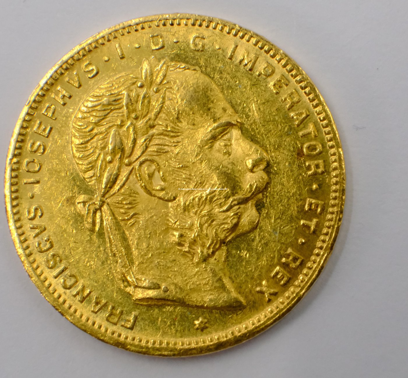 .. - Rakousko Uhersko zlatý 8 zlatník/20frank 1886 rakouský. Zlato 900/1000, hrubá hmotnost mince 6,452g