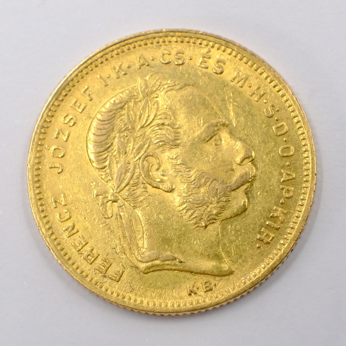 .. - Rakousko Uhersko zlatý 8 zlatník/20frank 1878 uherský. Zlato 900/1000, hrubá hmotnost mince 6,452g