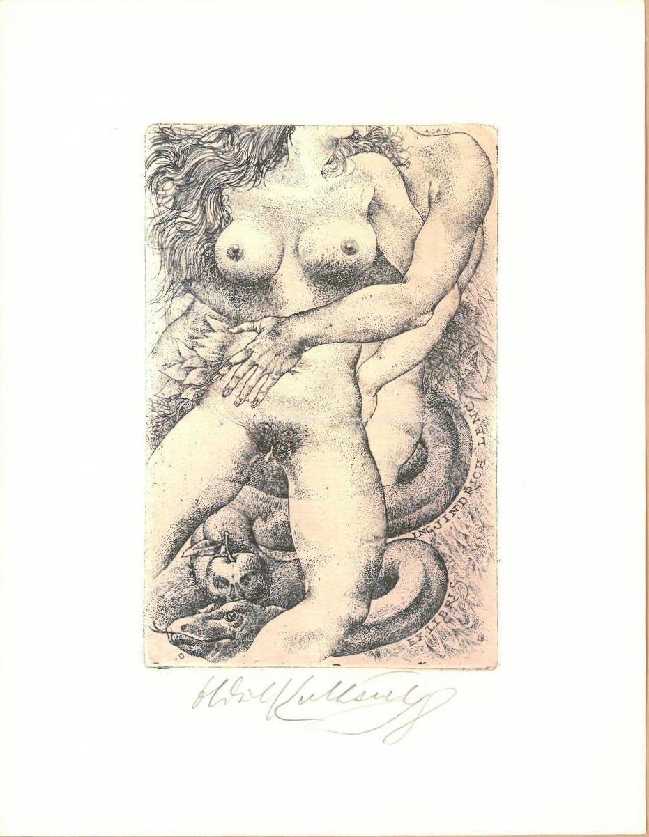 Oldřich Kulhánek - Ex libris Adam a Eva