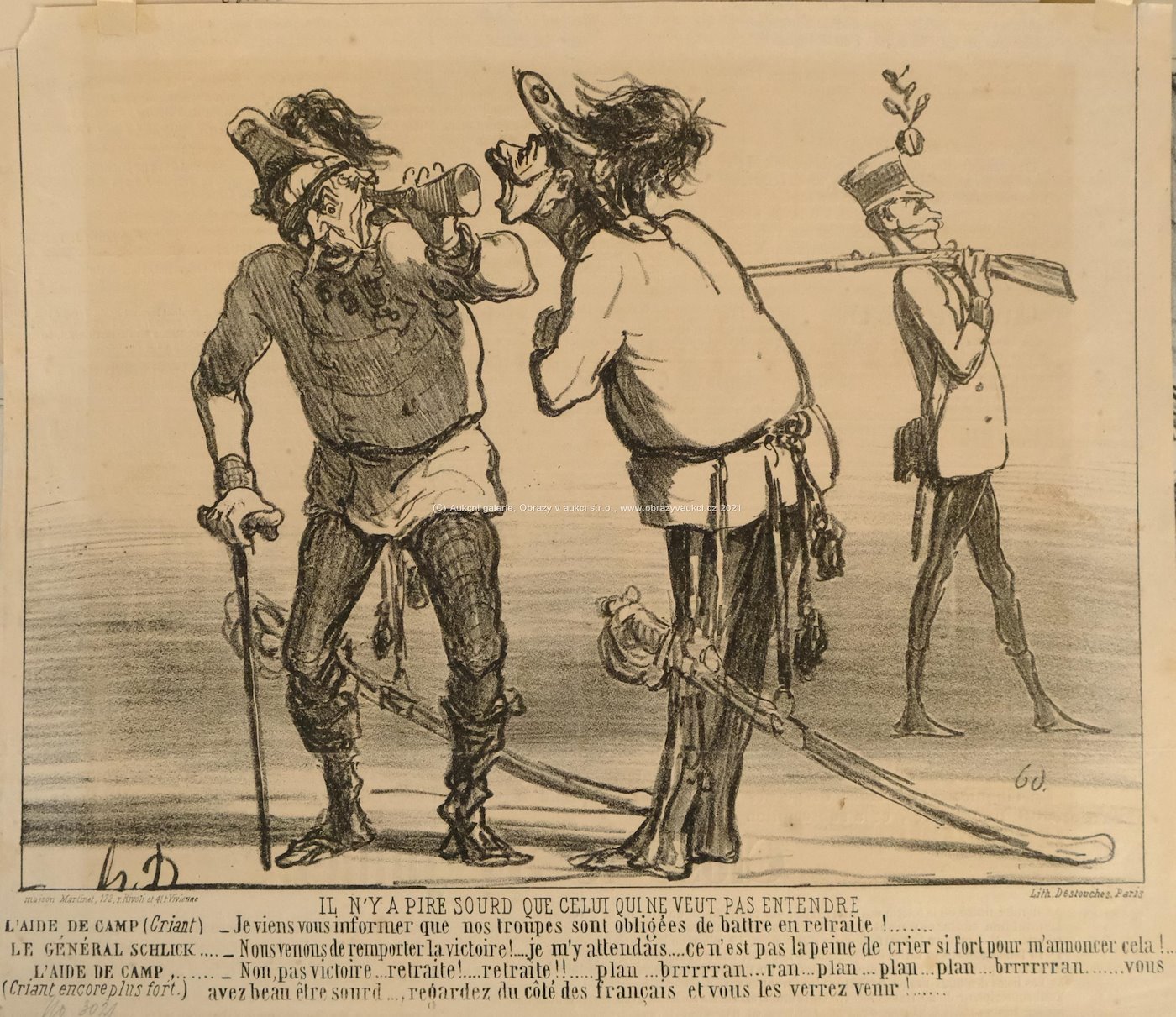 H. Daumier, C. J. Traviés a další - Konvolut 10 grafických listů