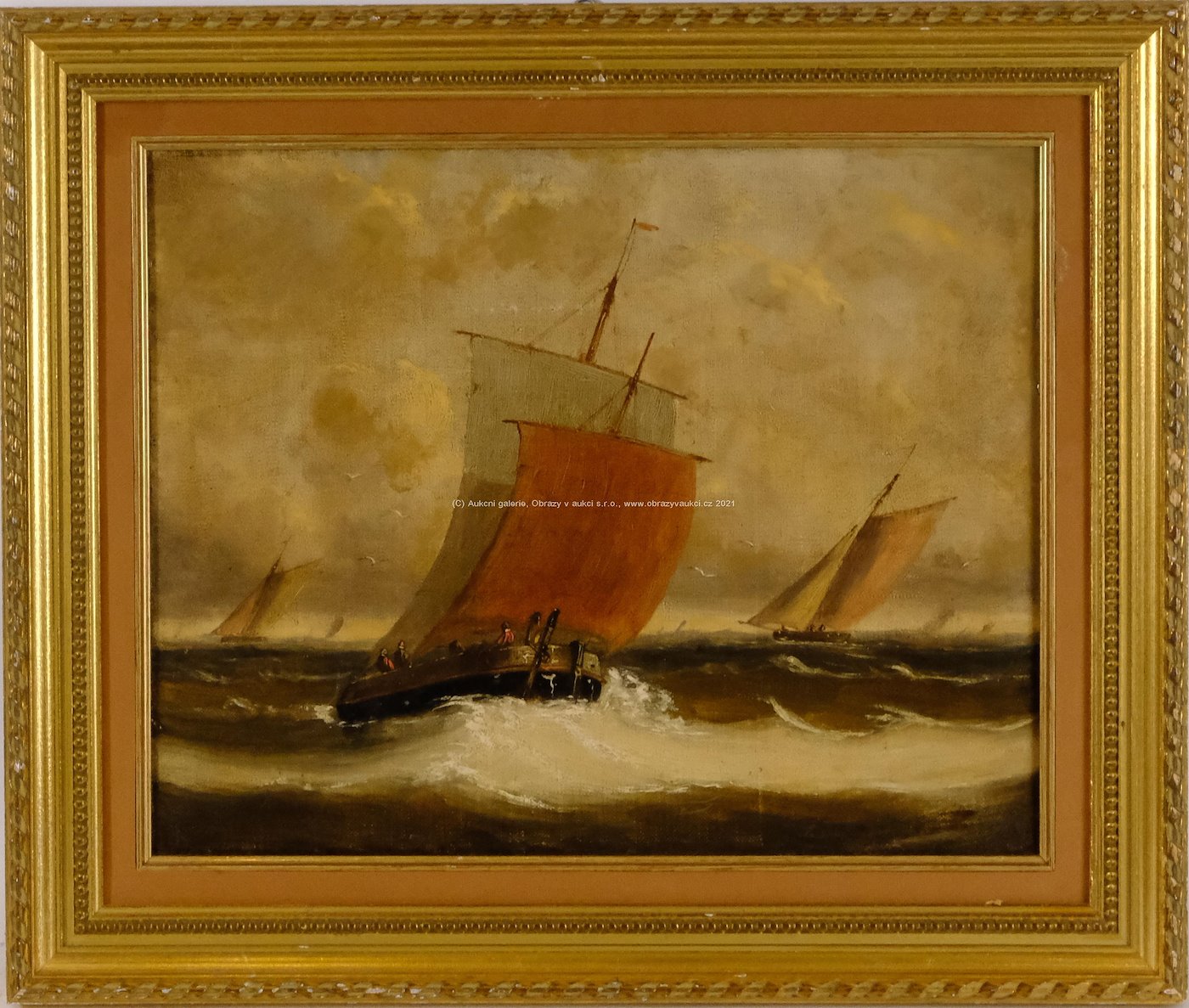 Nesignováno (středoevropský malíř druhé poloviny 19. století) - Plachetnice ve vlnách