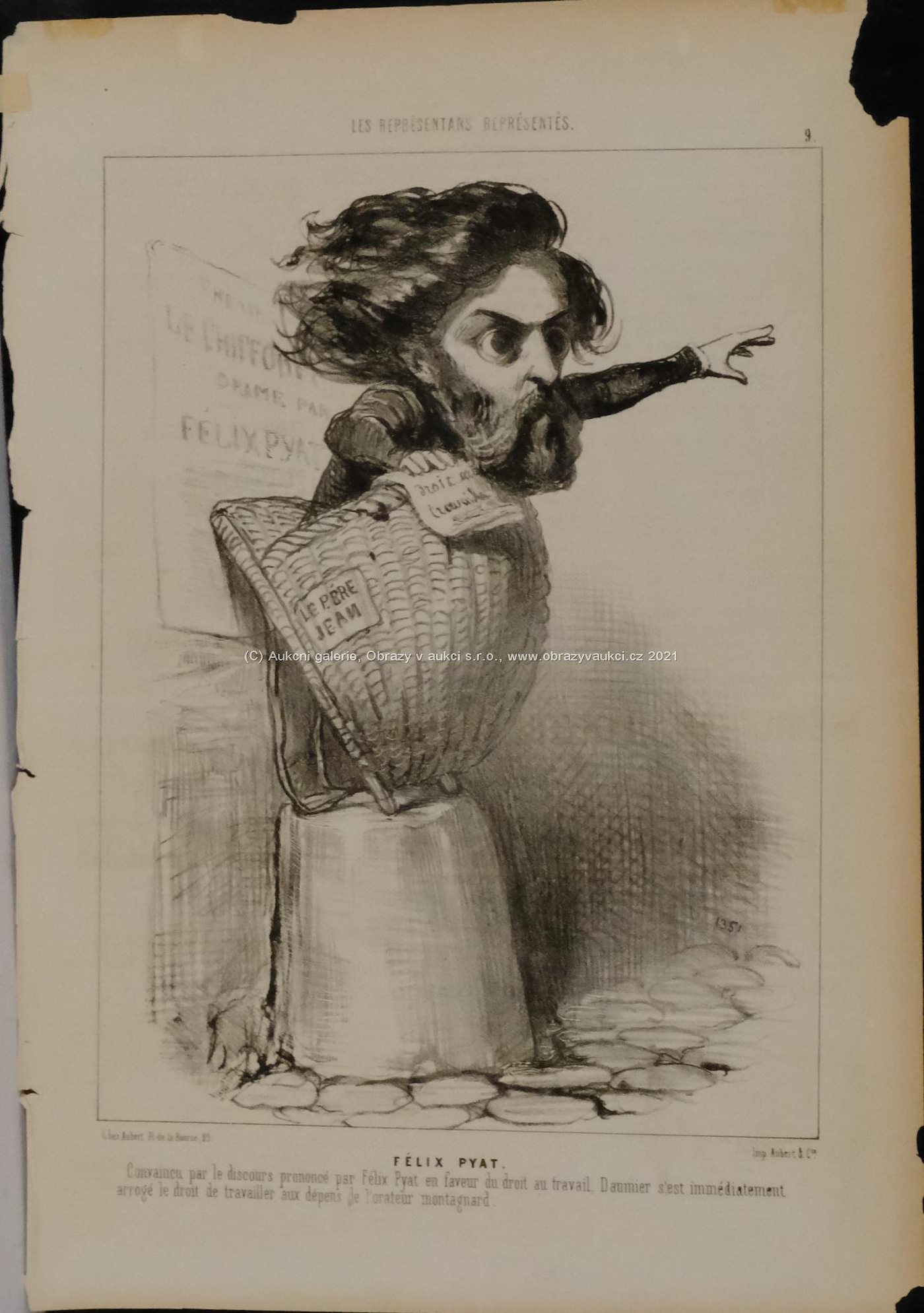 Honoré Daumier - Konvolut 5 grafických listů