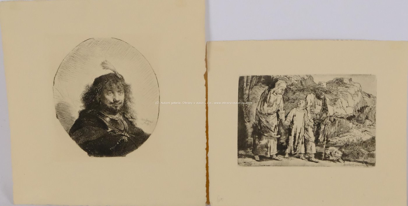 Rembrandt van Rijn - Konvolut 2 grafických listů