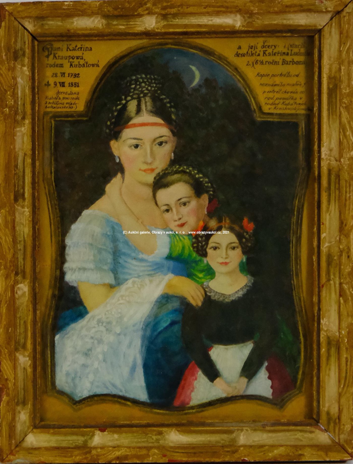 nesignováno - Kopie obrazů neznámého malíře - Paní Kateřina Kraupowá a její dcery