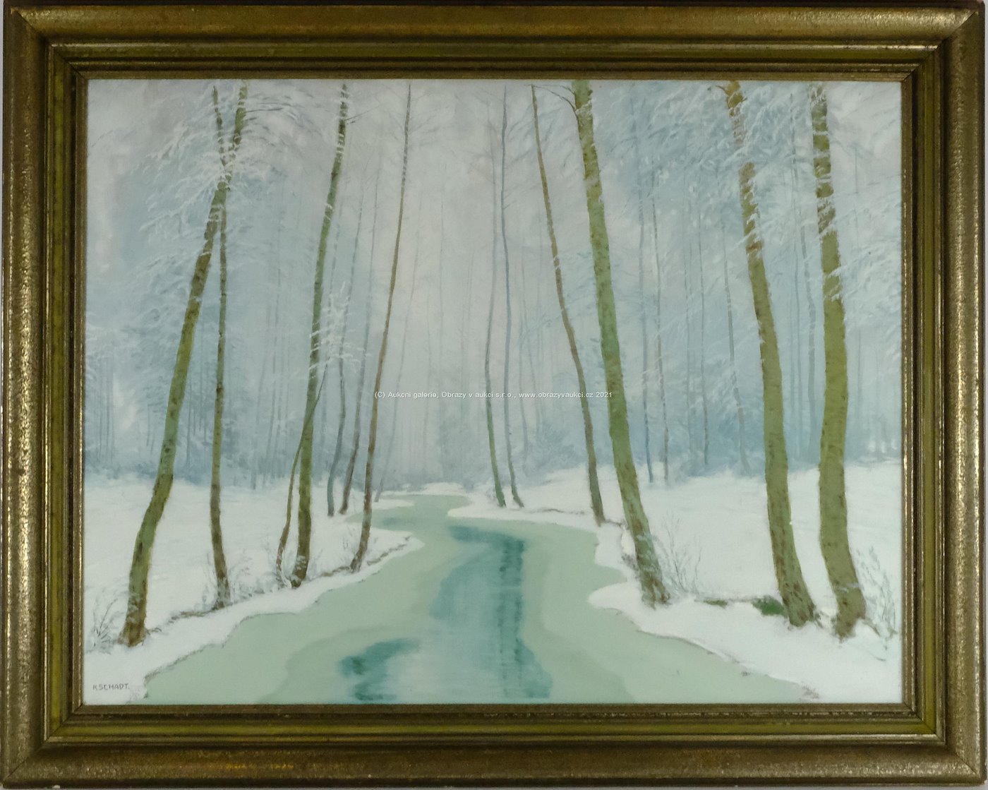 Karel Schadt - Říčka v zimním lese