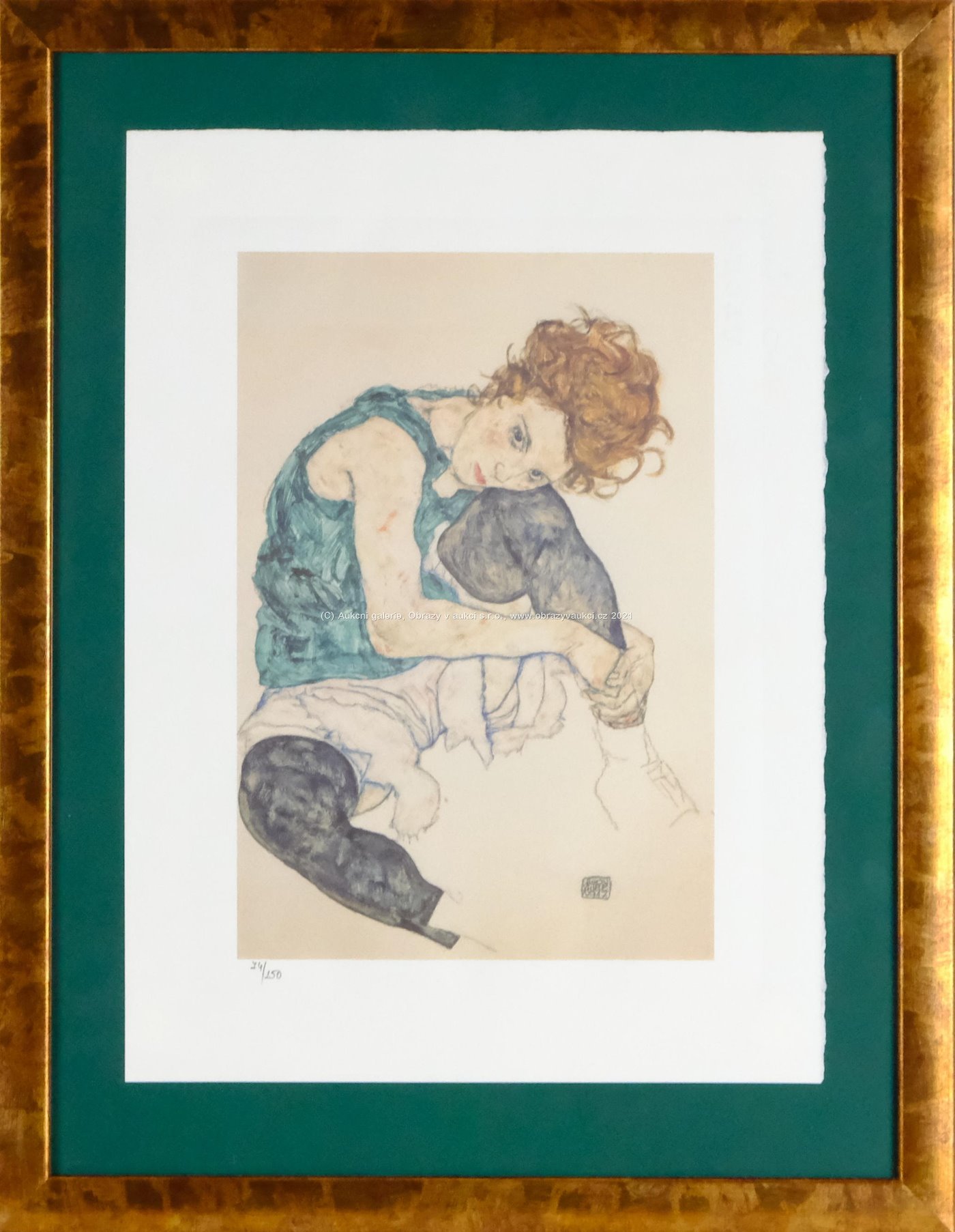 Egon Schiele - Sitzende Frau mit angezogenem Knie