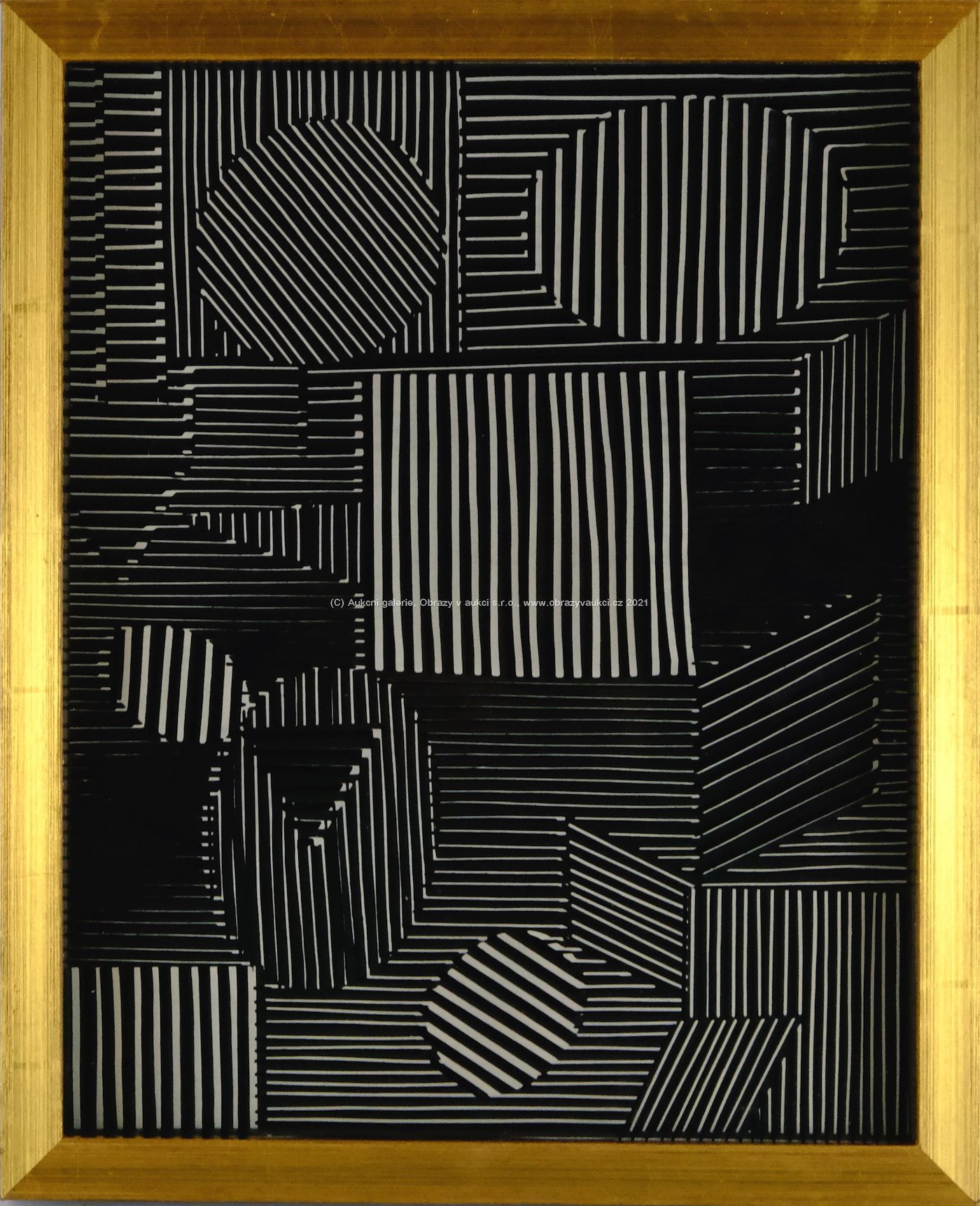 Victor Vasarely - 3D Objekt - Černý hologram