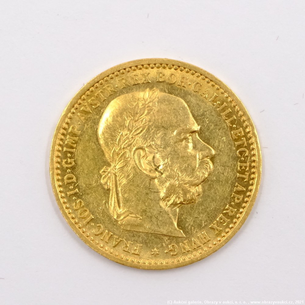 .. - Rakousko Uhersko zlatá 10 Koruna 1905 rakouská.  Zlato 900/1000, hrubá hmotnost mince 3,387g
