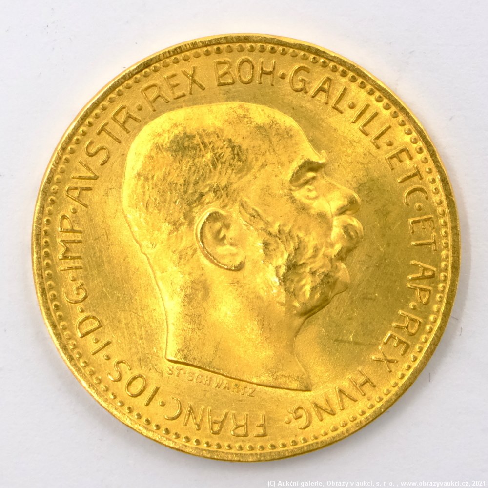 .. - Rakousko Uhersko zlatá 20 Koruna 1915 rakouská. Zlato 900/1000, hrubá hmotnost mince 6,78 g