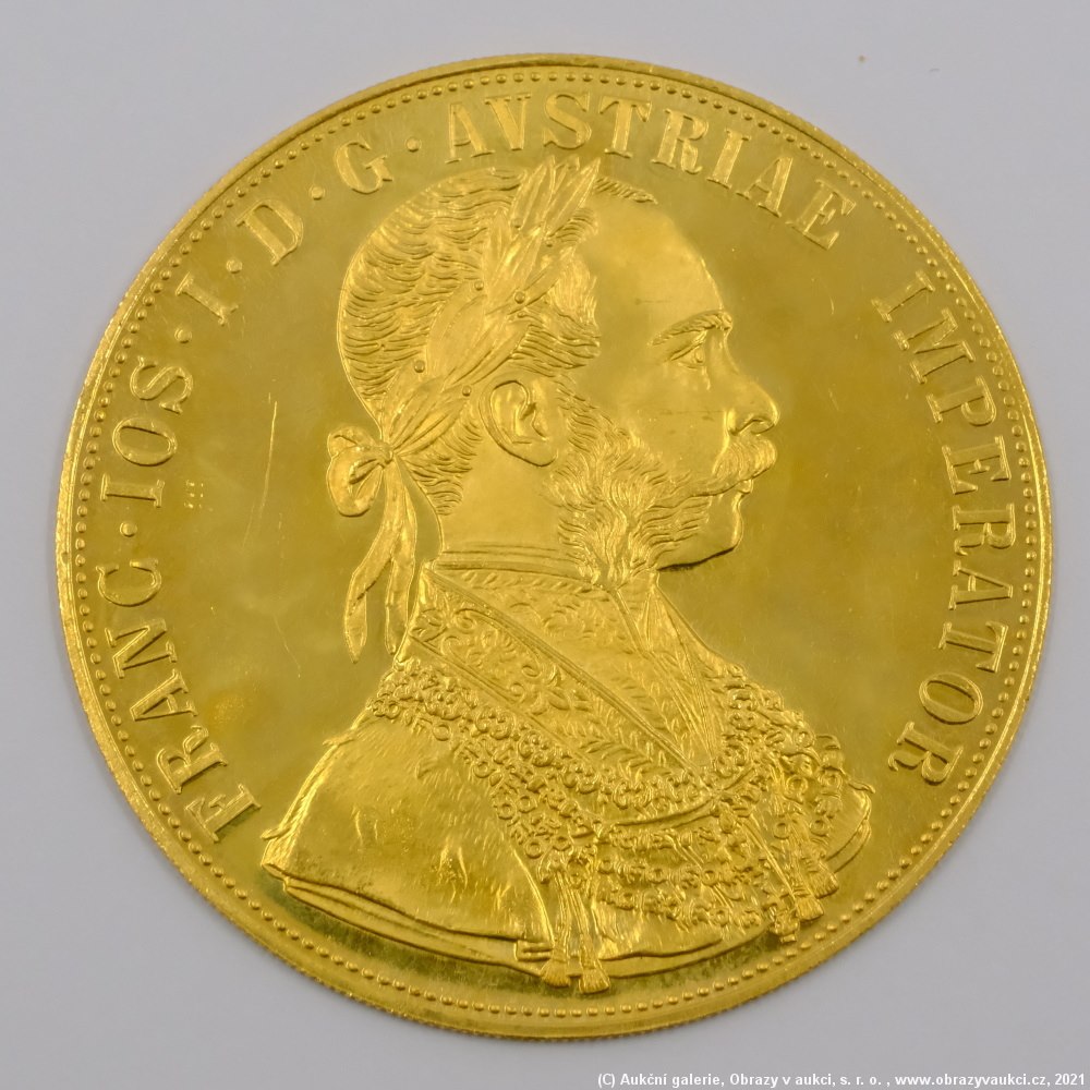 .. - Rakousko Uhersko, zlatý 4 dukát 1915 pokračující ražba. Zlato 986/1000, hrubá hmotnost mince 13,964g